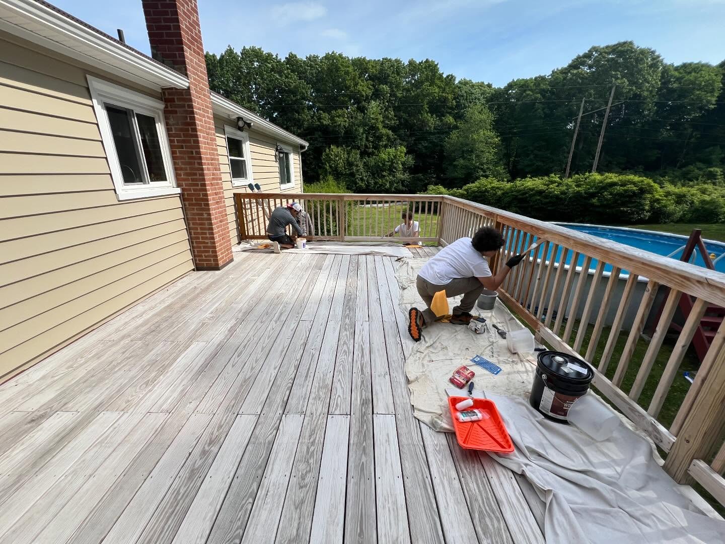 Norwich deck before professional cleaning and staining