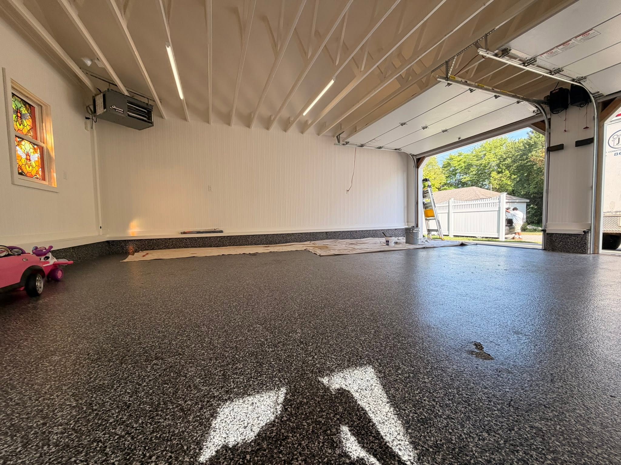 Completed garage interior painting in Groton Connecticut